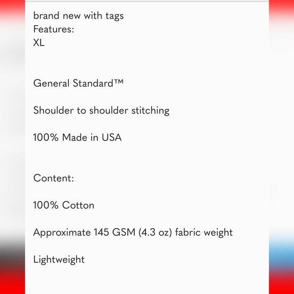 General Standard Men’s Americana Tee NEW - Picture 3 of 4